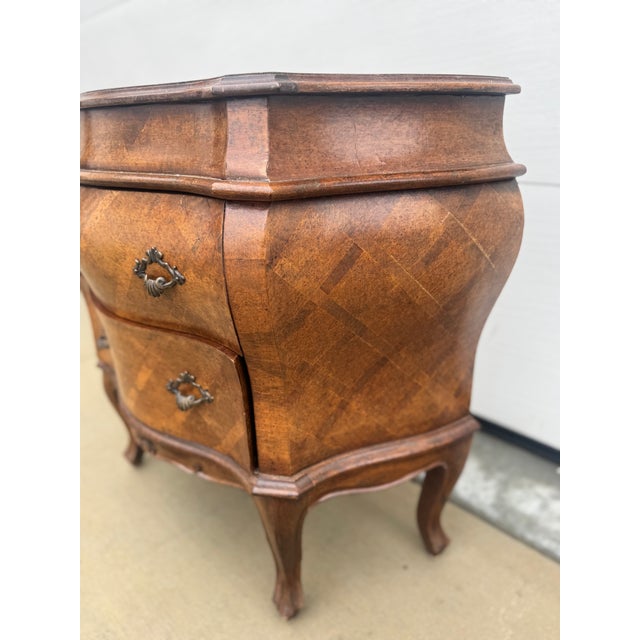 Italian Parquetry Bombe Nightstand For Sale In Philadelphia - Image 6 of 16
