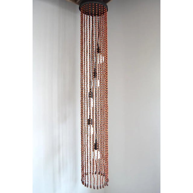 Wood Swiss Ceiling Lamp from Temde, 1960s For Sale - Image 7 of 7