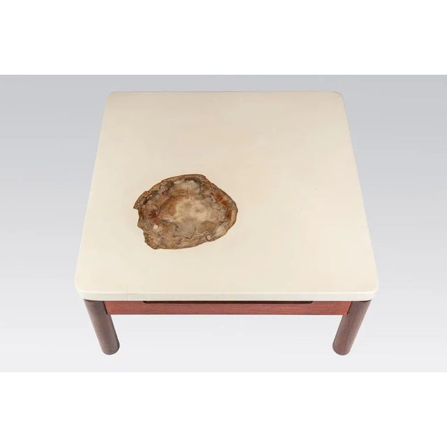 Coffee Table with Inlaid Petrified Wood by Philippe Barbier For Sale - Image 4 of 10