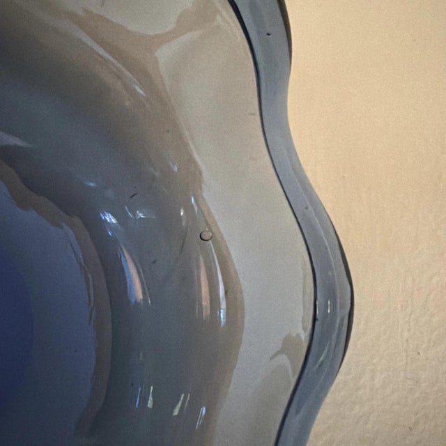 1970s Vintage Cobalt Blue Murano Style Clam Shell Style Bowl For Sale - Image 5 of 5