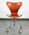 Authentic Arne Jacobsen Danish teak adjustable-height swivel desk chair, a true mid-century modern collectible. Features...