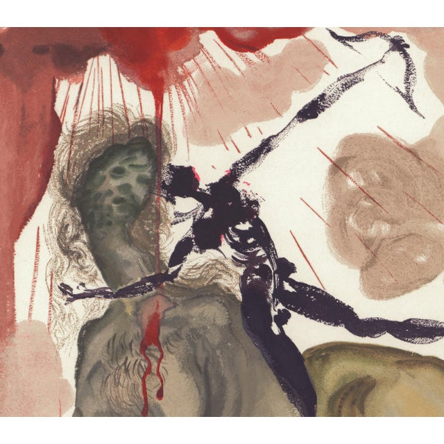 Abstract 1963 Dalí Divine Comedy Engraving Enfer Canto 12 "Le Minotaure" (The Minotaur) For Sale - Image 3 of 8