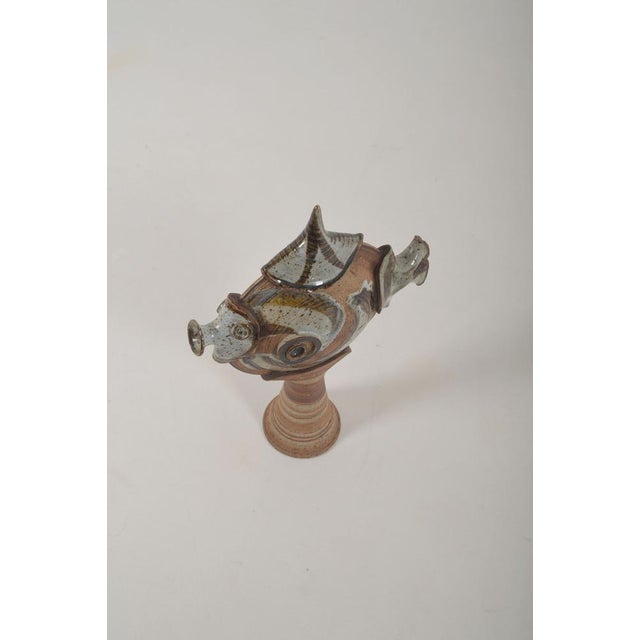 Green Danish Ceramic Fish Sculpture, 1970s For Sale - Image 8 of 13