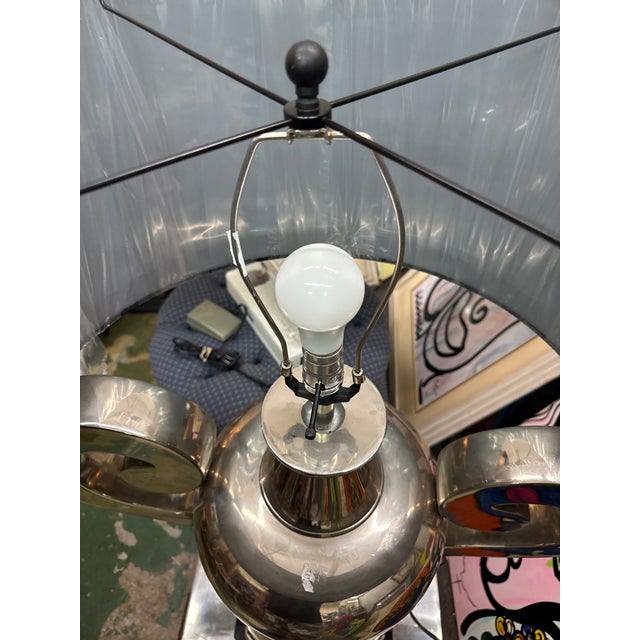 Chrome Large Scale Nickel Plated Sculptural Urn Lamp For Sale - Image 8 of 8