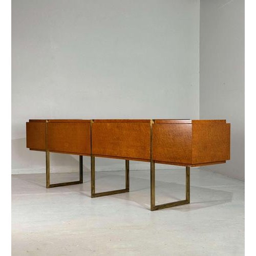 Mid-Century Burlwood and Brass Sideboard For Sale - Image 15 of 15