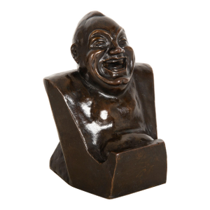 Rare “Laughing Buddha - Self Portrait” Bronze Sculpture Bust by Enrico Caruso