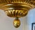 Neoclassical Myran Allan Luxury Lighting Vintage Italian Satin Glass and Gold Semi Flush Mount/Chandelier For Sale - Image 3 of 7