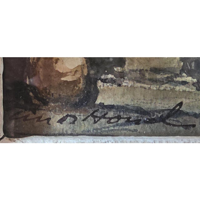 1950s Claude Houal, Breton No. 53: Interior, 1950, Watercolor, Framed For Sale - Image 5 of 9