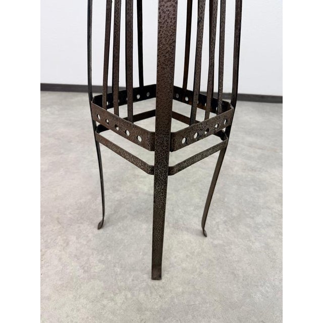 Art Nouveau Wrought Iron Plant Stand in the style of Wiener Werkstätte, 1890s For Sale - Image 11 of 12
