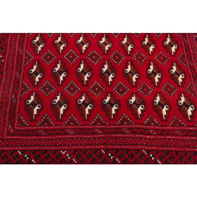 Mid 20th Century Vintage Red Persian Turkoman Rug -02'04 X 04'06 For Sale - Image 5 of 9