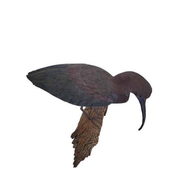 Vintage Glossy Ibis Sculpture For Sale - Image 9 of 16