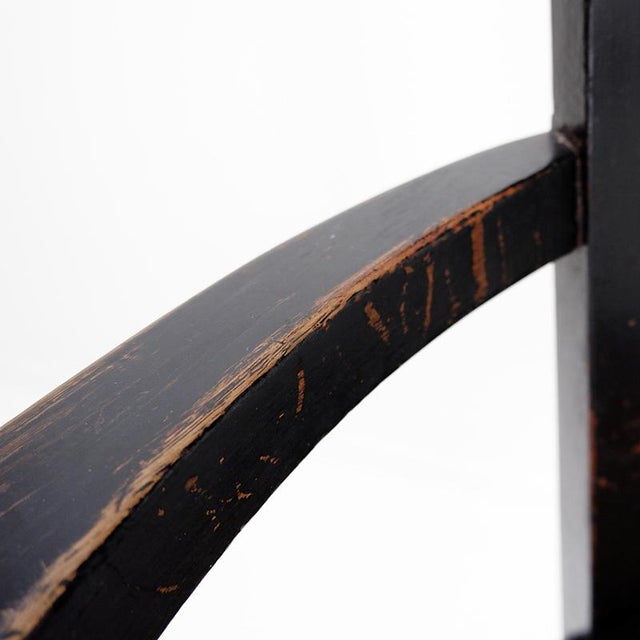 Antique Black Stained Oak Chair For Sale - Image 5 of 16
