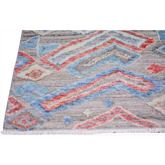 Moroccan Sheba Hand Knotted Wool Rug,9'X12'3" For Sale - Image 4 of 4