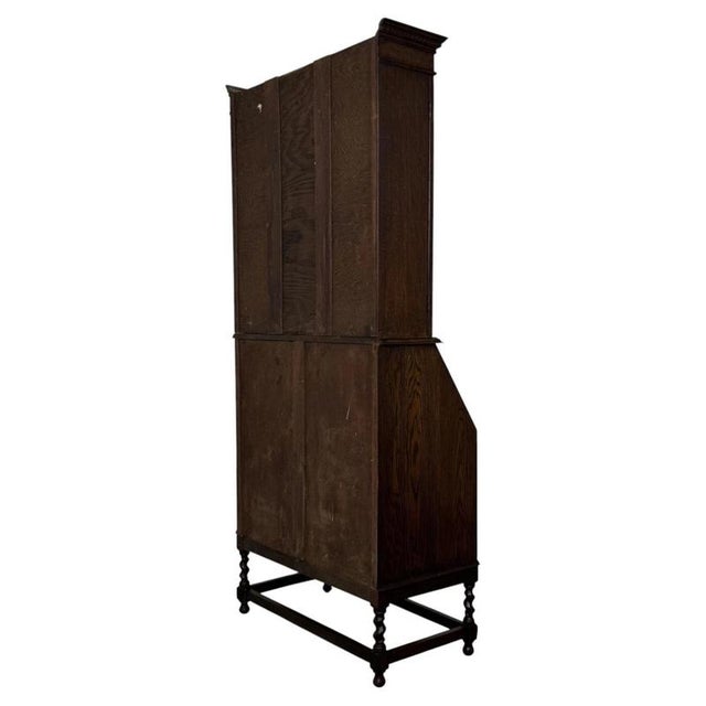 20th Century Jacobean Oak Bureau Bookcase For Sale - Image 10 of 15