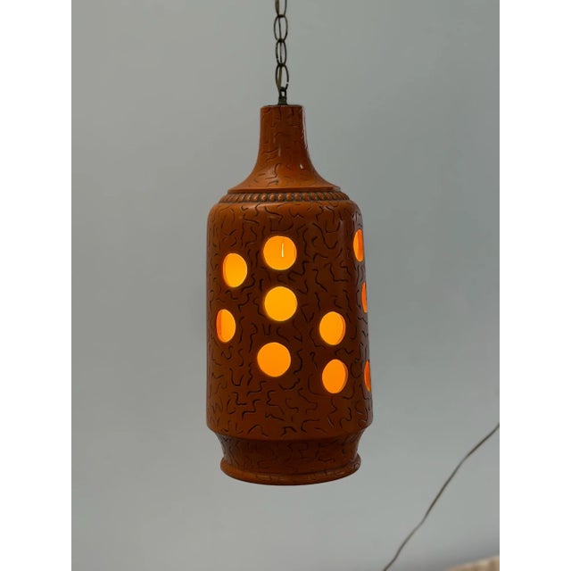 Mid-Century Modern 1970s The Terra Pendant Swag Lamp For Sale - Image 3 of 14