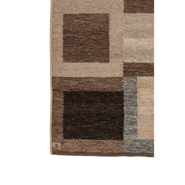 2000 - 2009 Scandinavian Postmodern Flat Weave Rug by Curt Fors, 2000s For Sale - Image 5 of 7