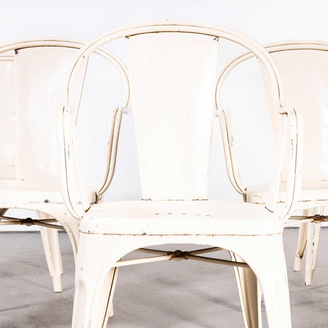 1950s French Model C Armchairs Tolix Dining Chairs attributed to Tolix, 1950s, Set of 5 For Sale - Image 5 of 11