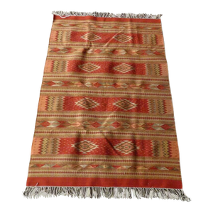 Gorgeous Mexican Woven Textile Wall Hanging Tapestry With Wooden Hanging Rod