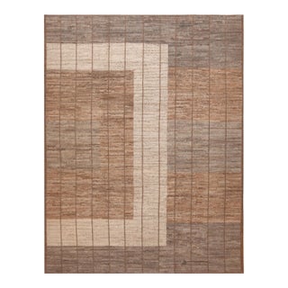Nazmiyal Collection Brown Earthy Modern Rug For Sale