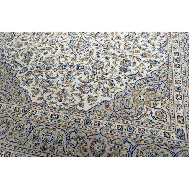 Textile Hand-Knotted Kashan Oriental Rug For Sale - Image 7 of 13