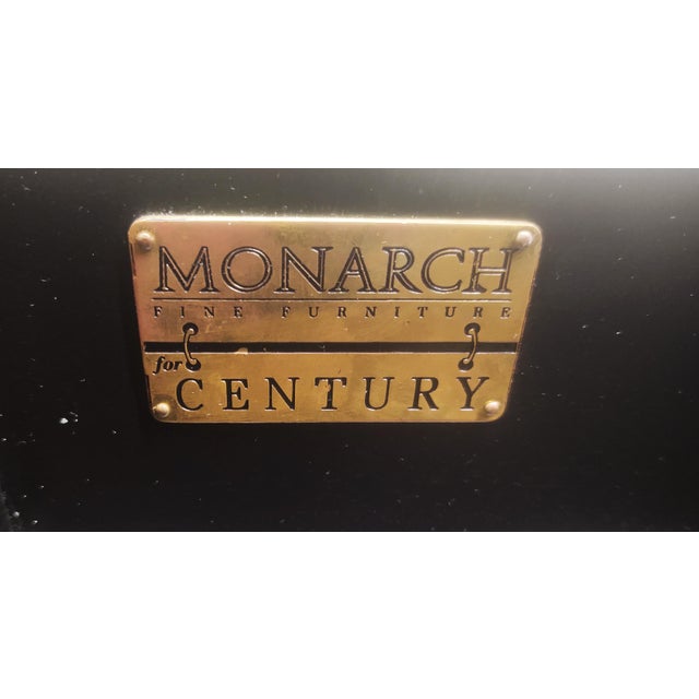 Wood Century Furniture Monarch Collection Waxed Chinoiserie Writing Desk With Storage For Sale - Image 7 of 8