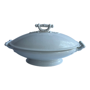Antique Maddock England Semi Porcelain China Oval Footed Tureen
