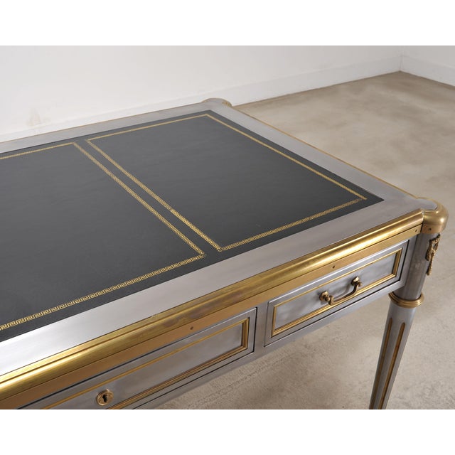Mid 20th Century John Vesey Steel Bronze Neoclassical Library Table or Desk For Sale - Image 5 of 16