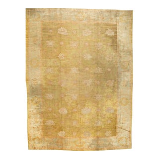 Oversize Melon Antique Turkish Oushak rug no. 10965 For Sale