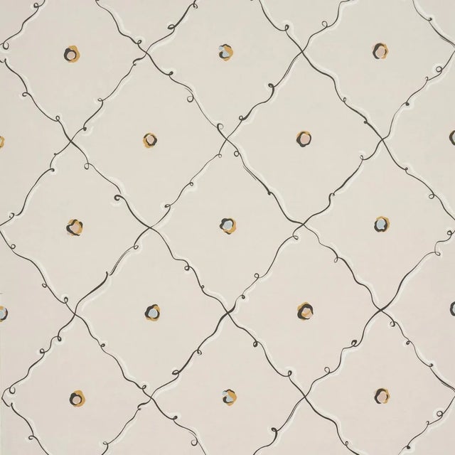 SAMPLE - Schumacher x Backdrop Colette Wallpaper In Light Beige For Sale
