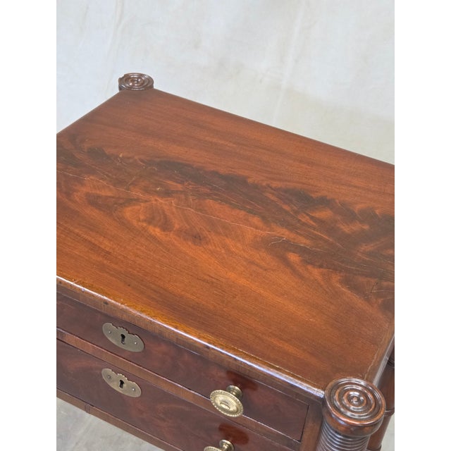 Antique Mahogany Federal Style Nightstands With Interior Slant Desk - A Pair For Sale - Image 12 of 18