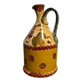Mid 20th Century Sars Italia Hand-Painted Italian Ceramic Pitcher – 8” For Sale