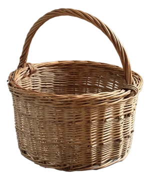 Mid-20th Century Round European Market Basket