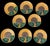 This set of 8 Bordallo Pinheiro 8” sunflower salad plates is a beautiful addition to any dining table. Made in Portugal,...