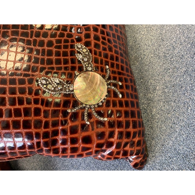 Shell Ankasa Faux Crocodile Embellished Pillows - a Pair For Sale - Image 7 of 10