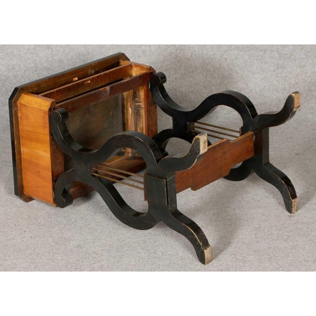 19th Century Lyra Sewing Table in Black Cherry Wood, 1820 For Sale - Image 12 of 18