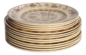 Early Chinese Decor Plates from San Richard Society (Ginori), 1890s, Set of 13