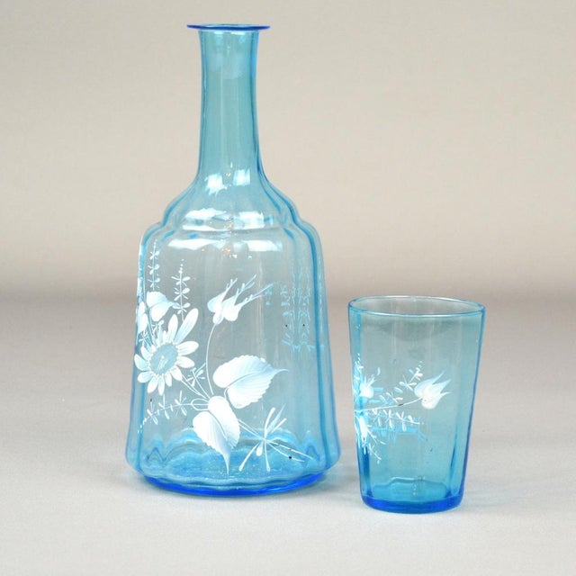 Antique Water Carafe with Glass, Set of 2 For Sale - Image 6 of 14