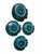 Bordallo Pinheiro Vintage Portuguese Majolica Olfaire Blue & Green Clamshell Serving Bowl & Dish Signed and Embossed Mold Number - Set of 4 For Sale - Image 4 of 10