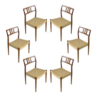 1970s Set of 6 Niels Moller Model 79 Dining Chairs For Sale
