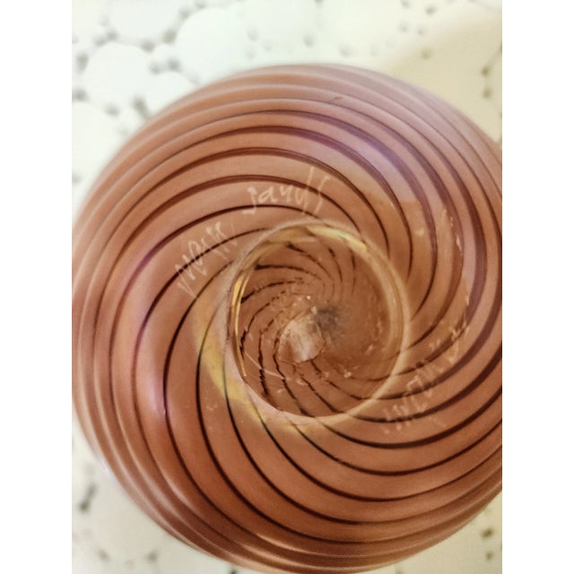 Glass Late 20th Century Handmade Spiral Vase and Signed by Magic Sands Glass Art Studio For Sale - Image 7 of 8