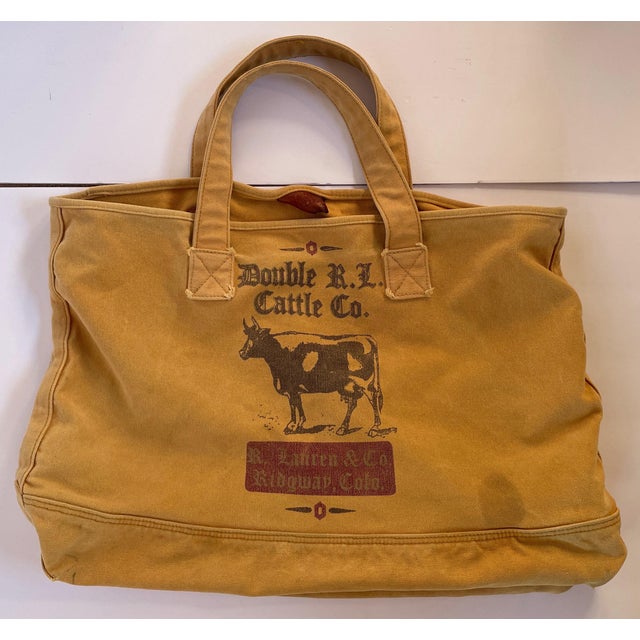 1990s 1990s Ralph Lauren Double R L Tote Bag For Sale - Image 5 of 9
