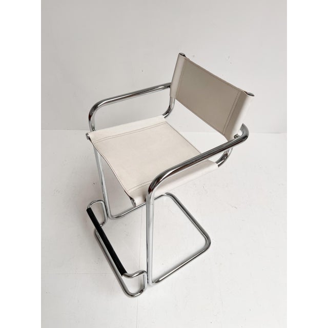 Leather Bar Stools attributed to Mart Stam, 1970s, Set of 2 For Sale - Image 15 of 16