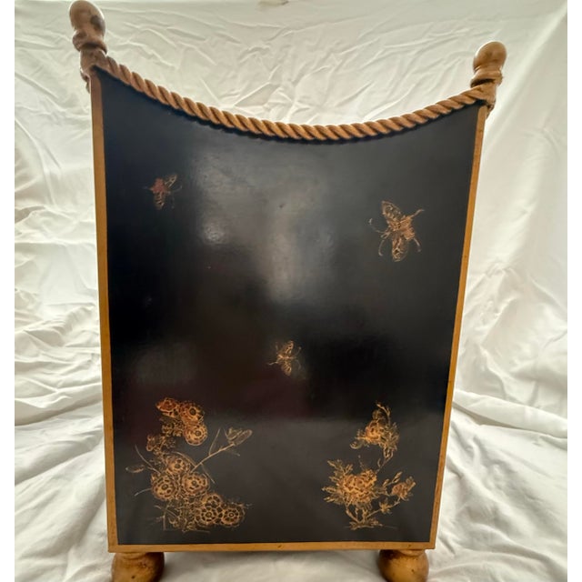 Pair of Vintage Italian Hand-Painted Chinoiserie Tole Accessories for Bergdorf Goodman For Sale In San Francisco - Image 6 of 11