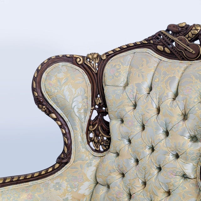 Hausske-Harlen 1981 Rococo Revival Carved Wood & Gilt High-Back Wing Chair For Sale In San Francisco - Image 6 of 8