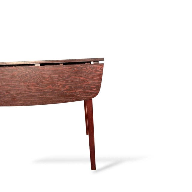 1970s Vintage Drop-Leaf Table in Rosewood, 1970s For Sale - Image 5 of 9