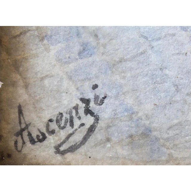 Ettore Ascenzi, The Spanish Steps, Rome, 19th Century, Watercolour, Framed For Sale - Image 7 of 13