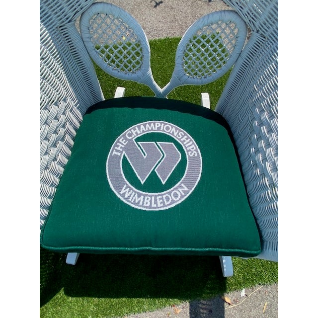 1980s Henry Link Wimbledon Wicker Tennis Rocker For Sale In Saint Louis - Image 6 of 9