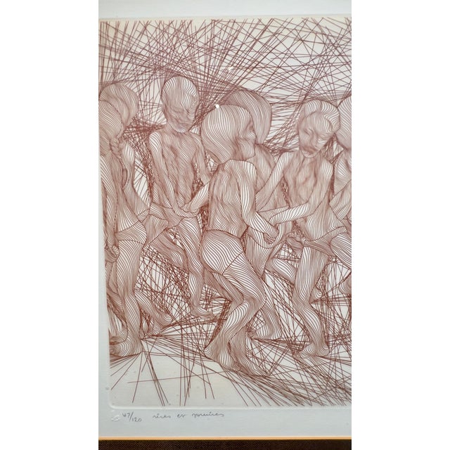 Figurative 1980s Guillaume Azoulay "Rires Et Sourires", Penciled-Signed Etching 47/120 For Sale - Image 3 of 6