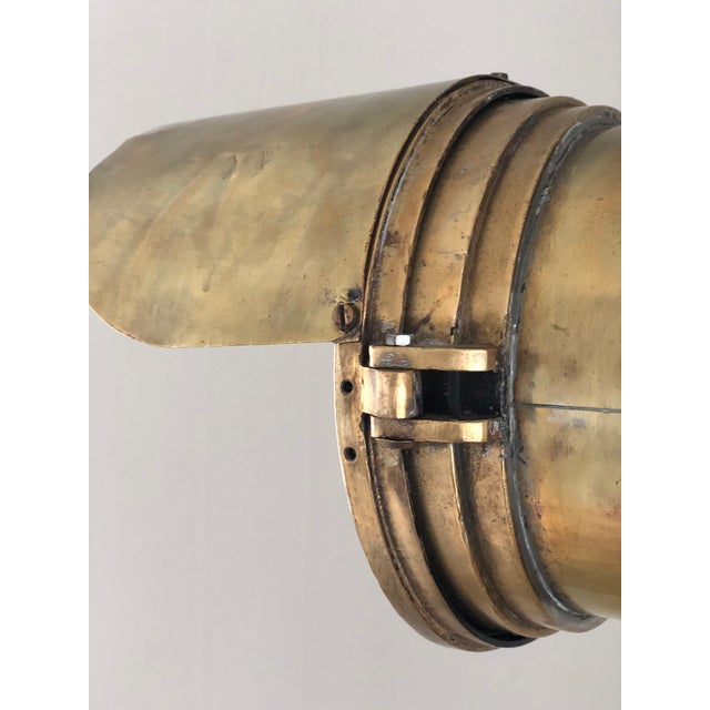 Antique Industrial Brass Floor Lamp on Surveyor Tripod, Early 20th Century For Sale - Image 9 of 11