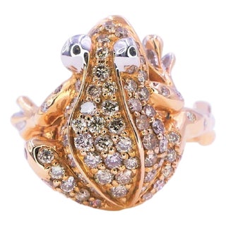 Fancy Lucky Frog - Ring, Size 7 For Sale